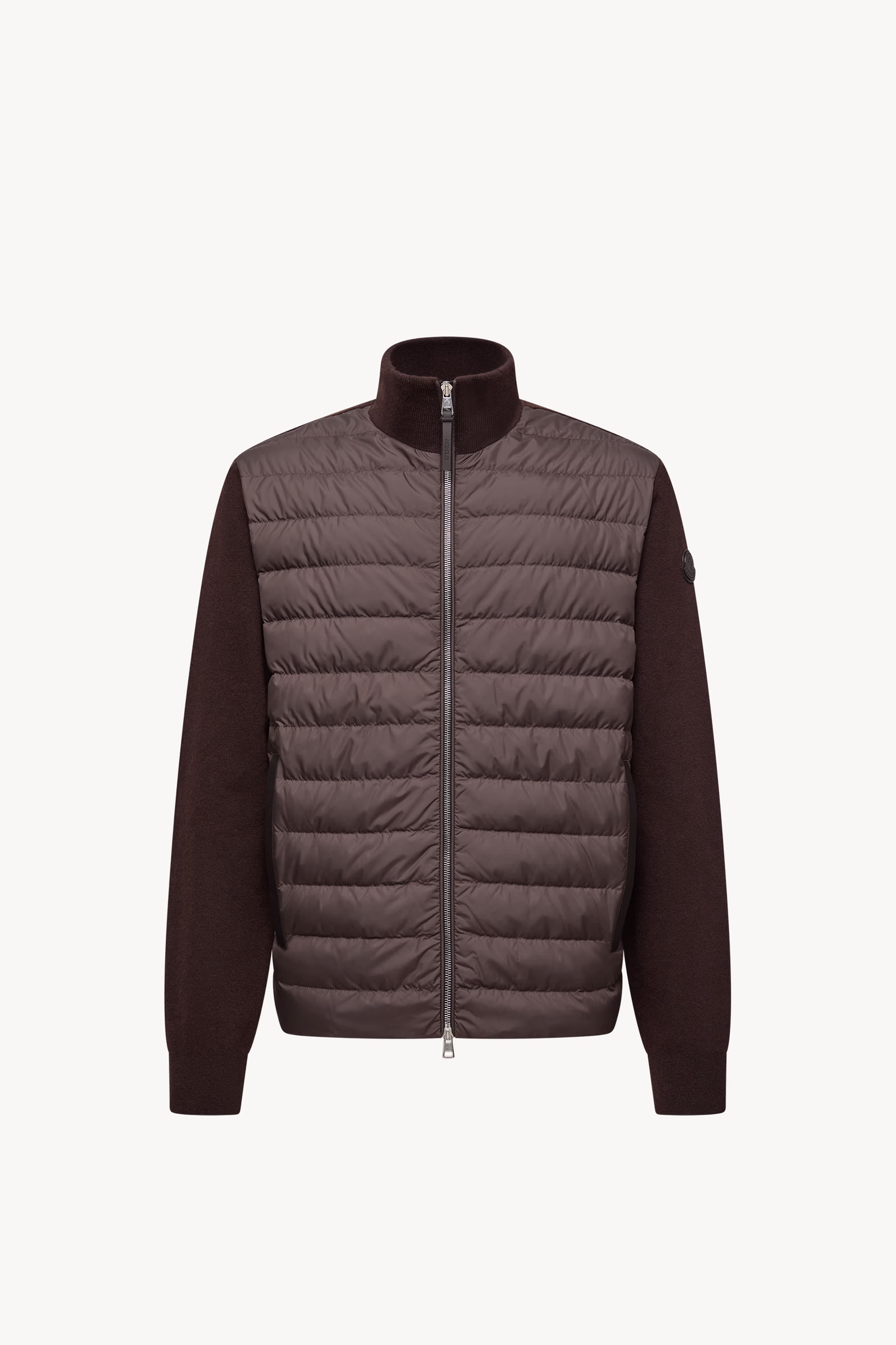Padded Wool & Cashmere Zip-Up Cardigan Men Brown Moncler 2